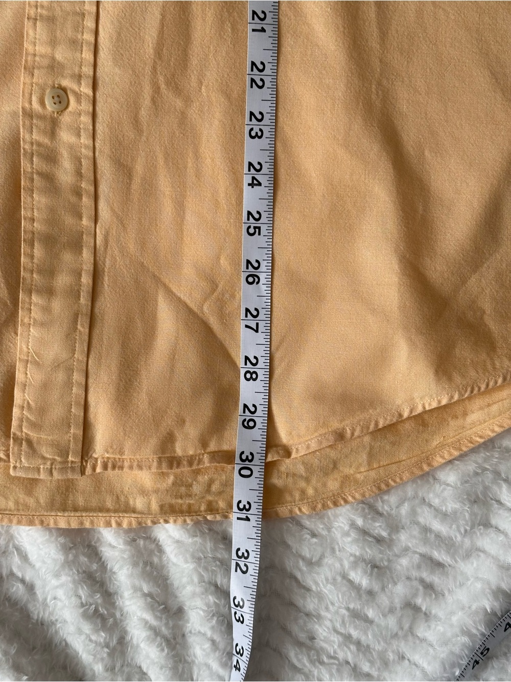 L.L. Bean Shirt Mens Large Regular Yellow Short Sleeve Oxford Cotton Hong Kong - Picture 5 of 5